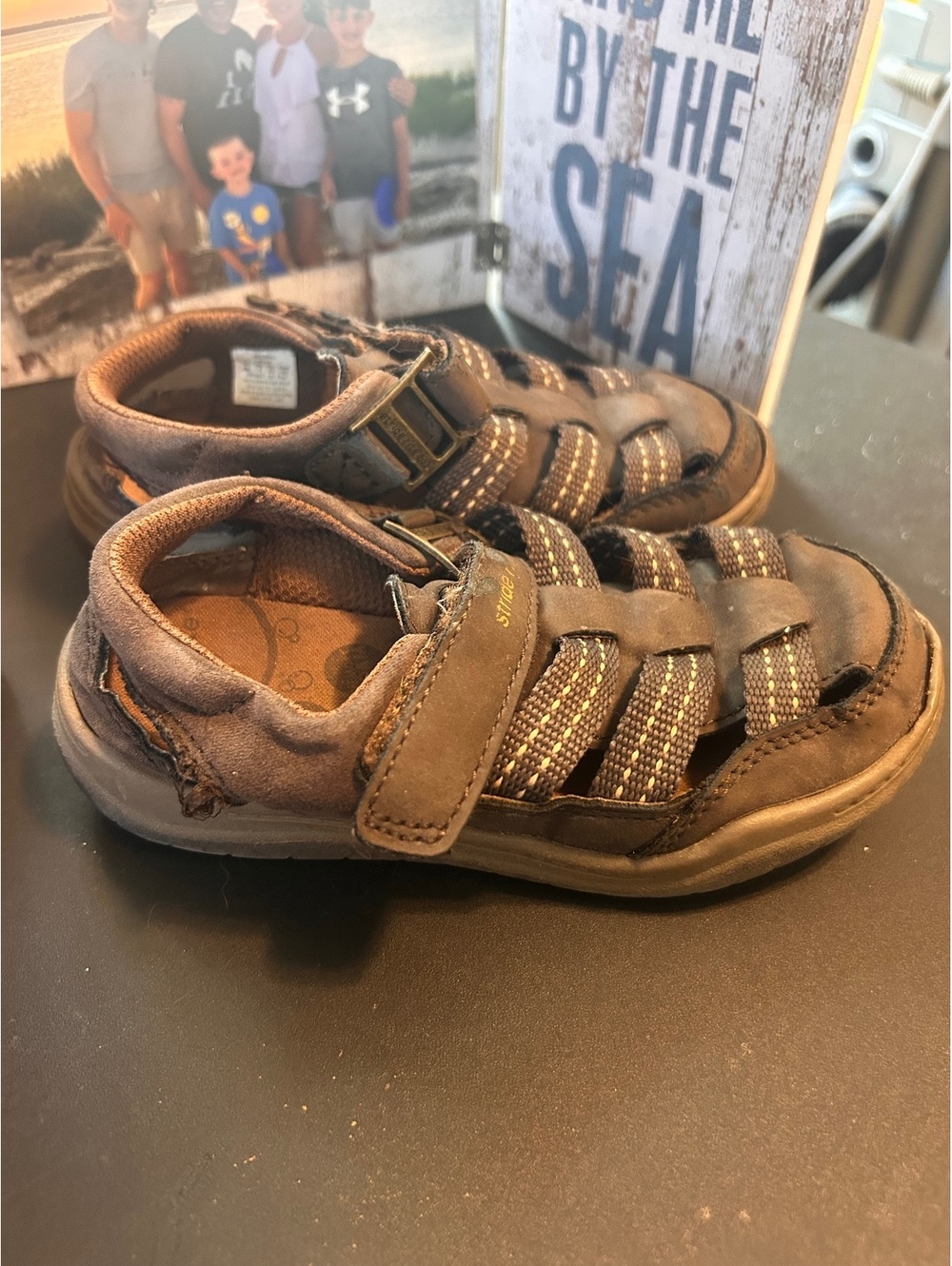Stride Rite Toddler Brown Leather Fisherman Sandals Size 9